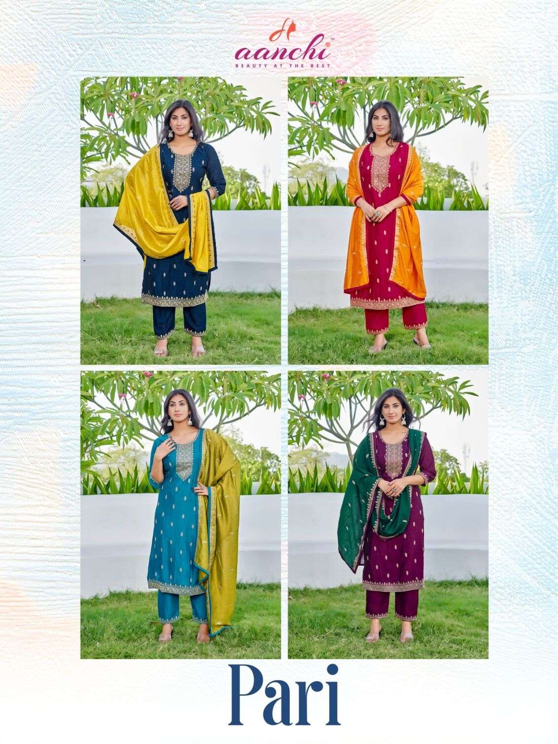 PARI 3 PIECE EMBROIDERY SET BY AANCHI KURTI