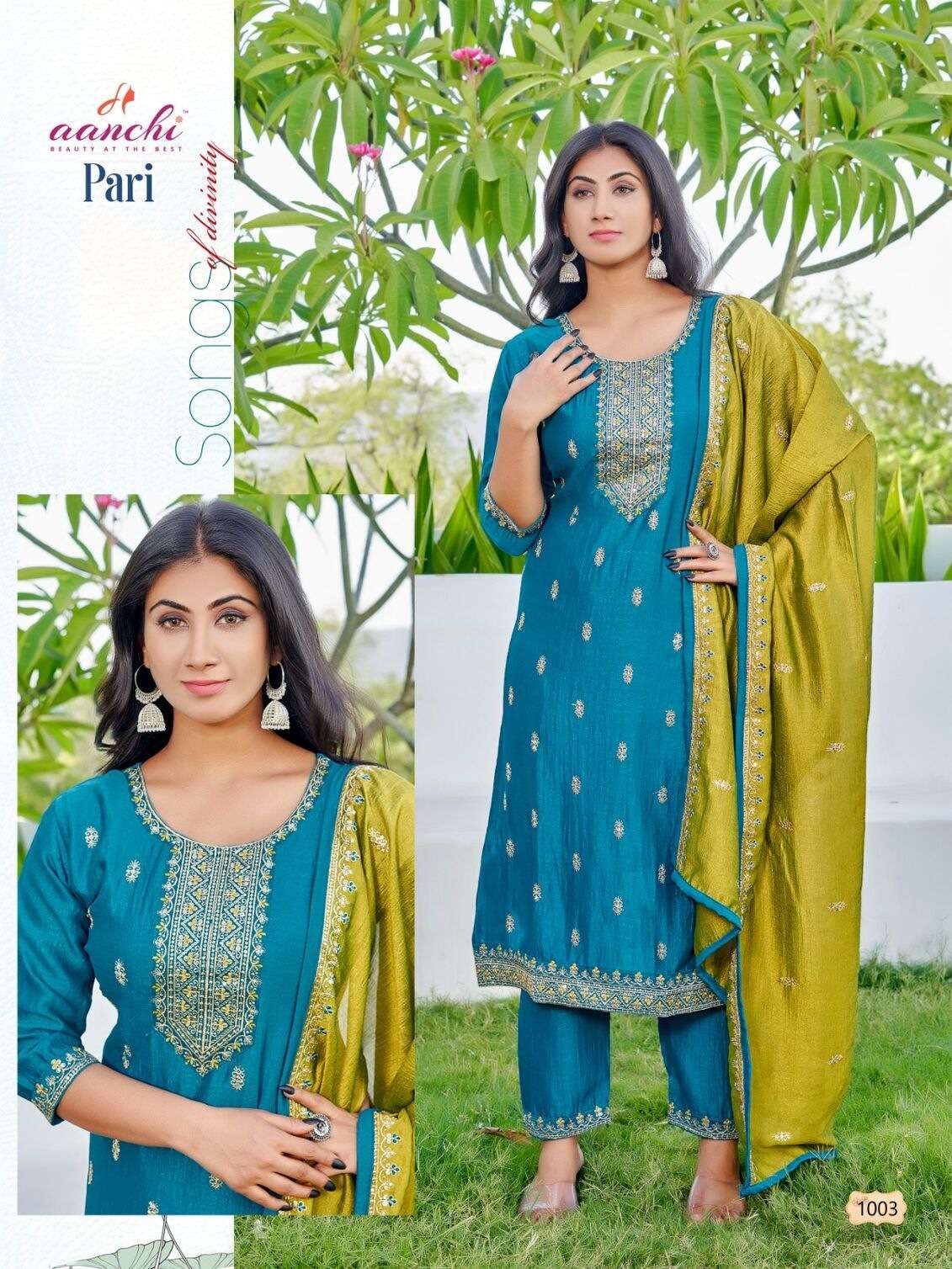 PARI 3 PIECE EMBROIDERY SET BY AANCHI KURTI