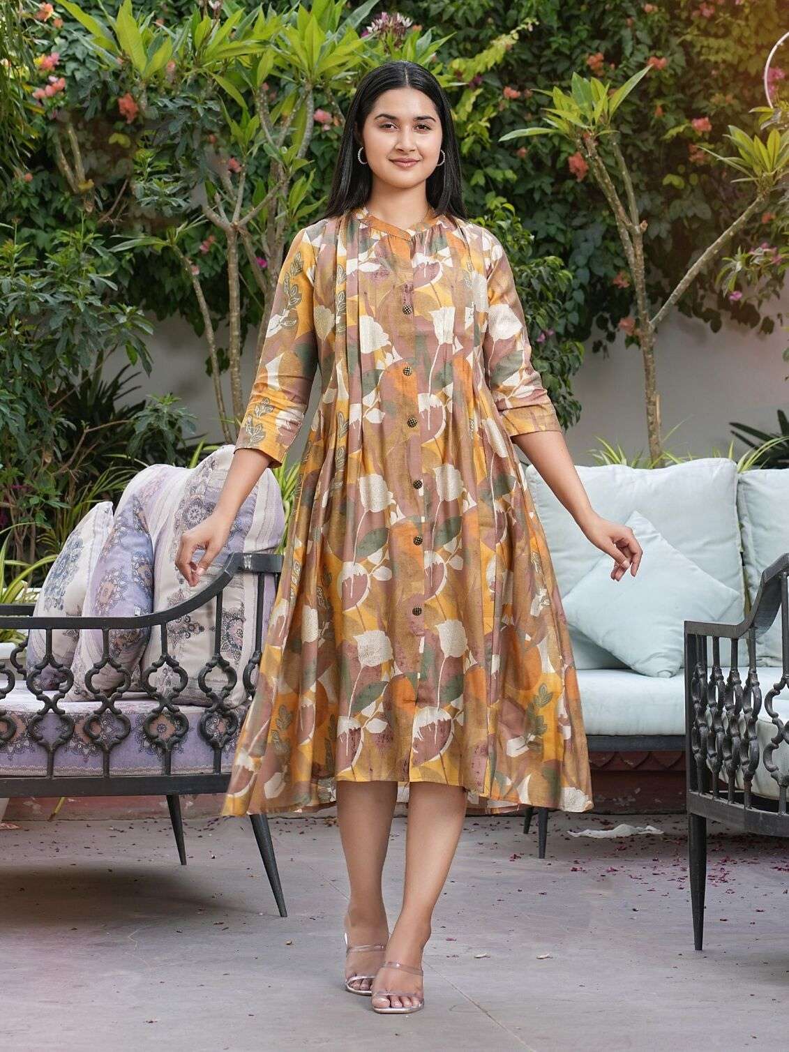 KK-06 ZR MODAL CHANDERI KNEE LENGTH ANARKALI GOWN STYLE