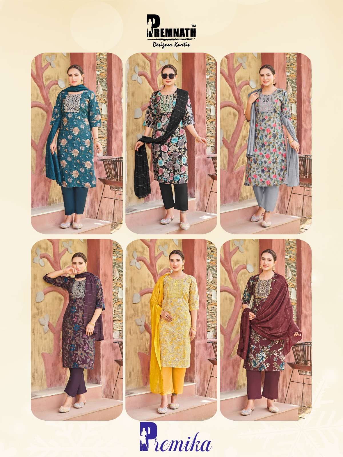 PREMIKA MODAL CHANDERI PRINTS WITH EMBROIDERY SEQUENCE BY PREMNATH 