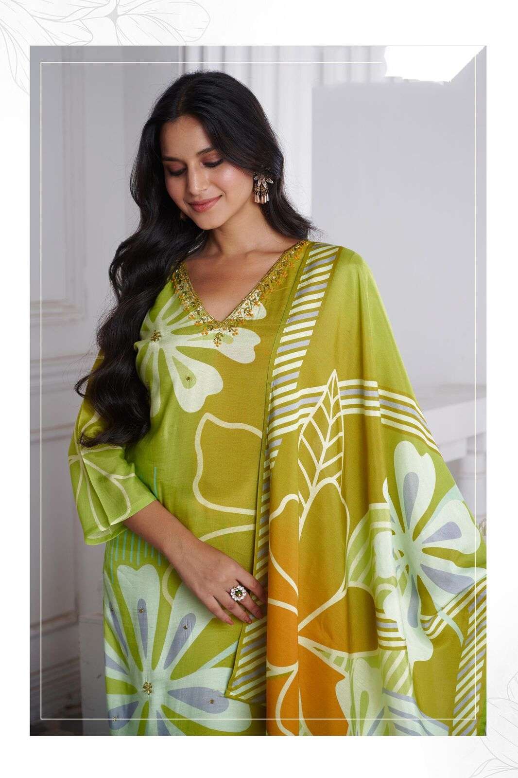 PURE MUSLIN KURTI PANT DUPATTA BY PAVISHKA FASHION 