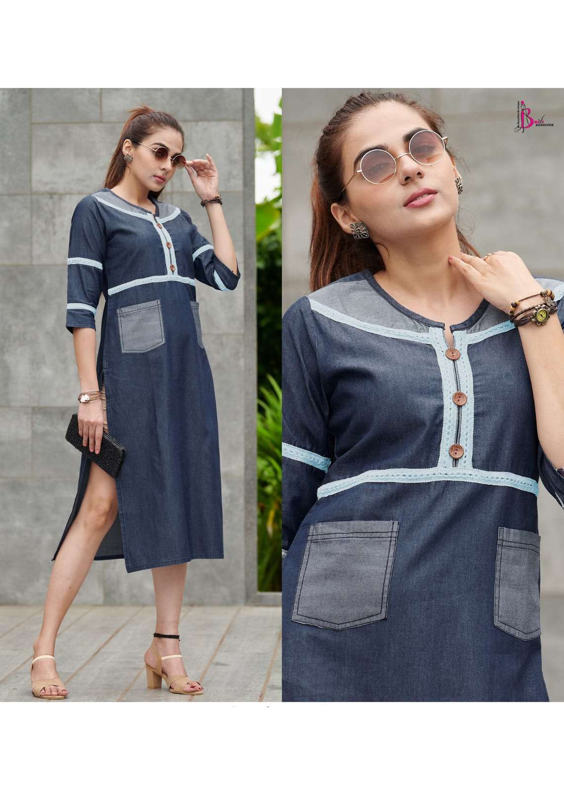 RAPID DIFFERENT SHADES OF COTTON DENIM BY BHAVI DESIGNER