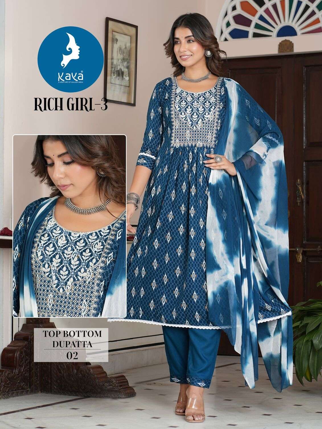 RICH GIRL VOL-3 THREE  PIECE KURTI BY KAYA 