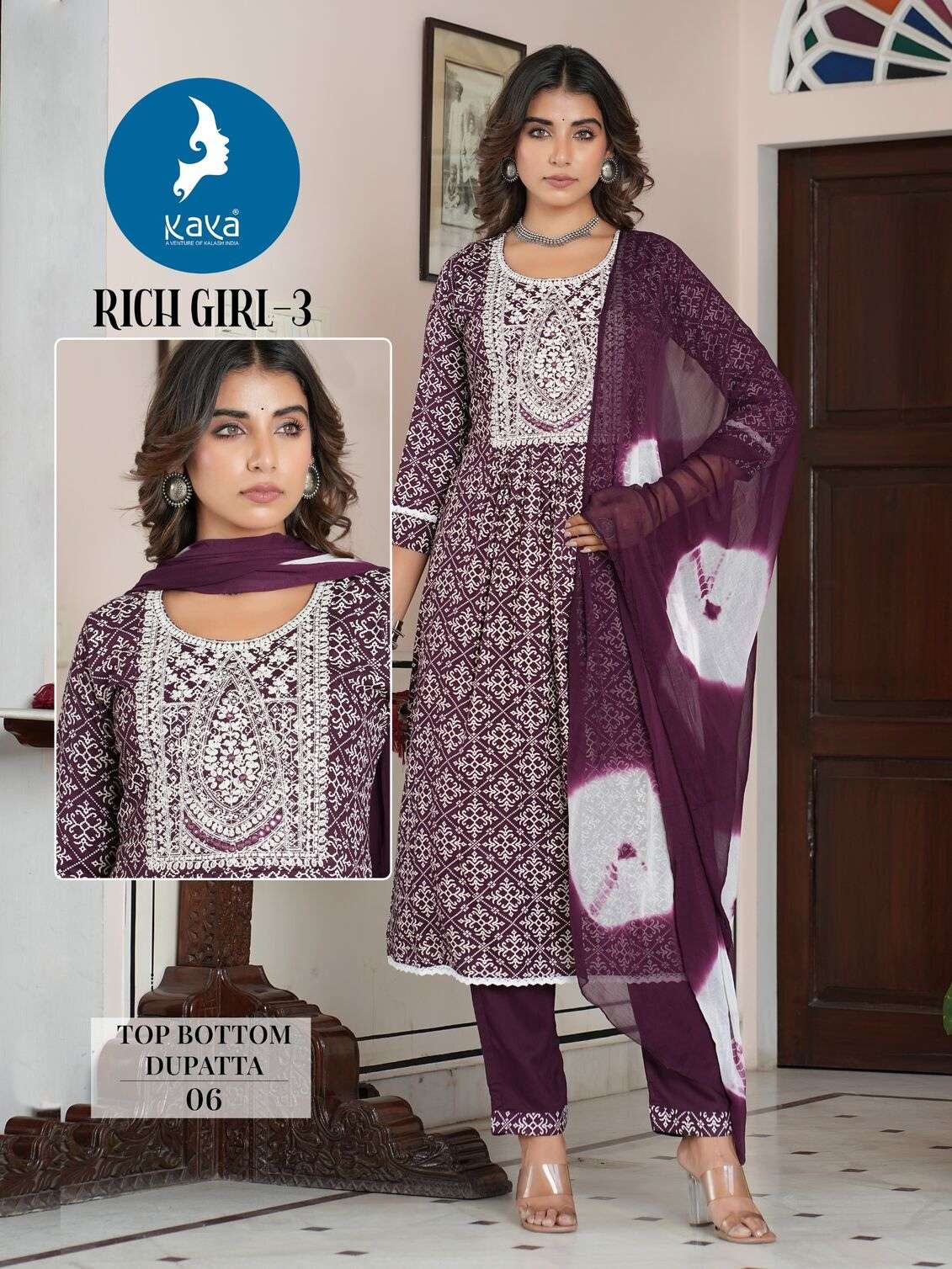 RICH GIRL VOL-3 THREE  PIECE KURTI BY KAYA 
