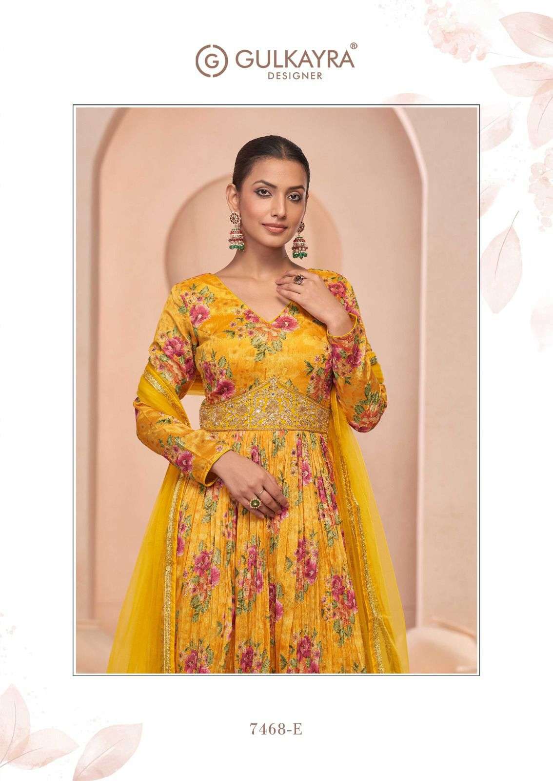 SAJNI BY GULKAYRA DESIGNER PRINTED WORK WITH BEAUTIFUL HANDWORK IN ANARKALI STYLE