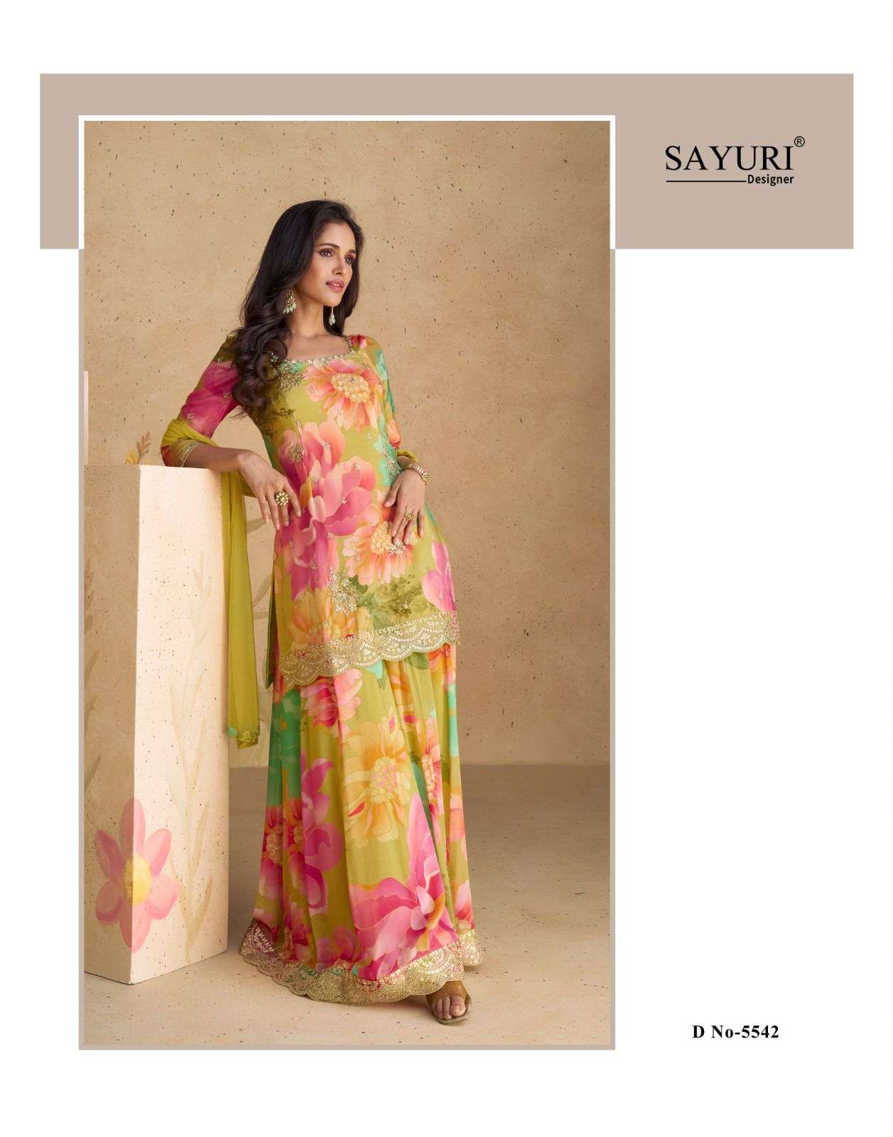 SAYURI DESIGNER PRESENT NEW CATALOG SANGAM REAL CHINON WITH NET DUPATTA 