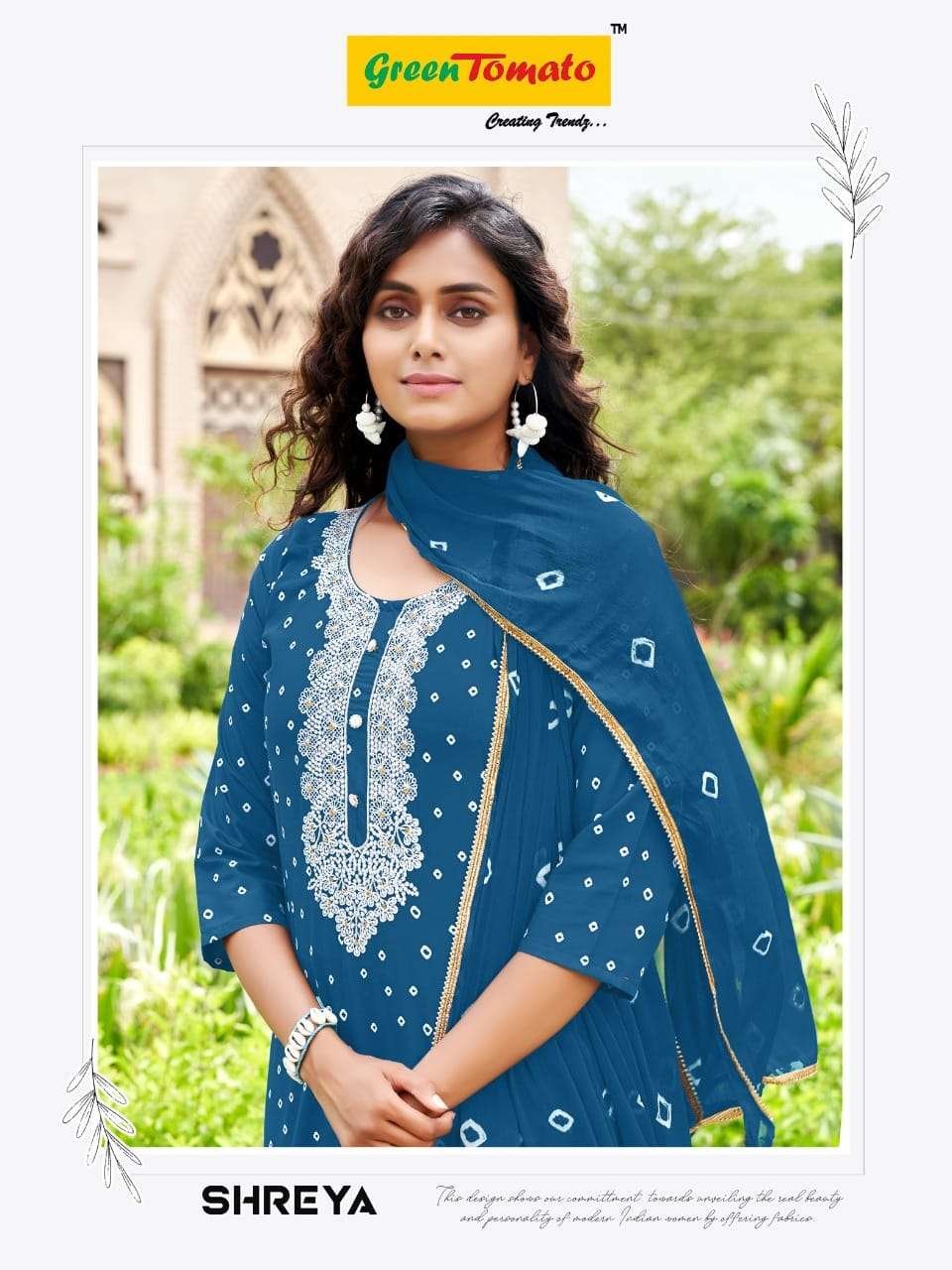 SHREYA BY GREEN TOMATO COTTON FABRIC PRINTED SALWAR SUITS 