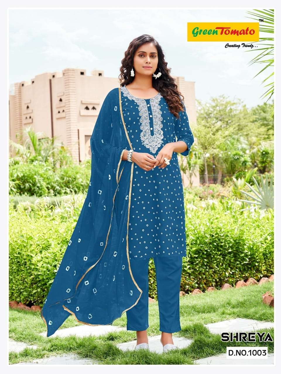 SHREYA BY GREEN TOMATO COTTON FABRIC PRINTED SALWAR SUITS 
