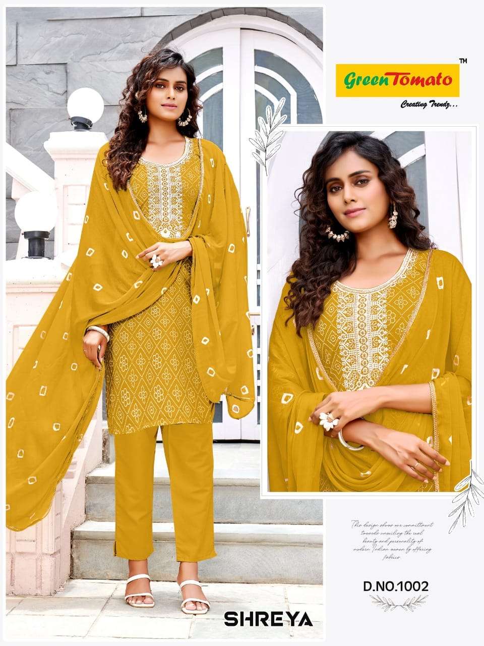 SHREYA BY GREEN TOMATO COTTON FABRIC PRINTED SALWAR SUITS 