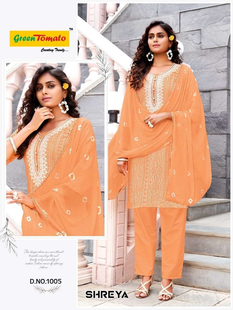 SHREYA BY GREEN TOMATO COTTON FABRIC PRINTED SALWAR SUITS 