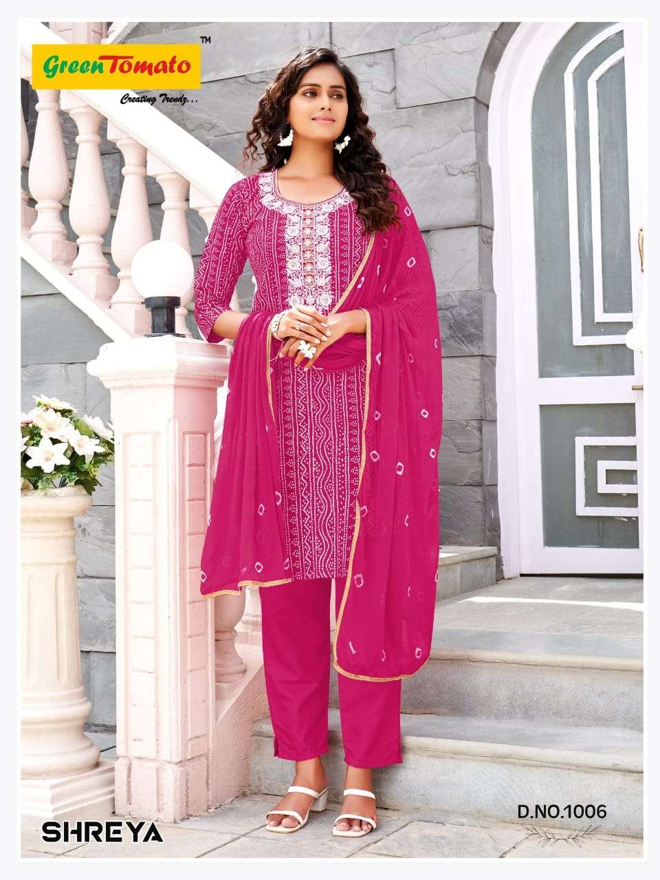 SHREYA BY GREEN TOMATO COTTON FABRIC PRINTED SALWAR SUITS 