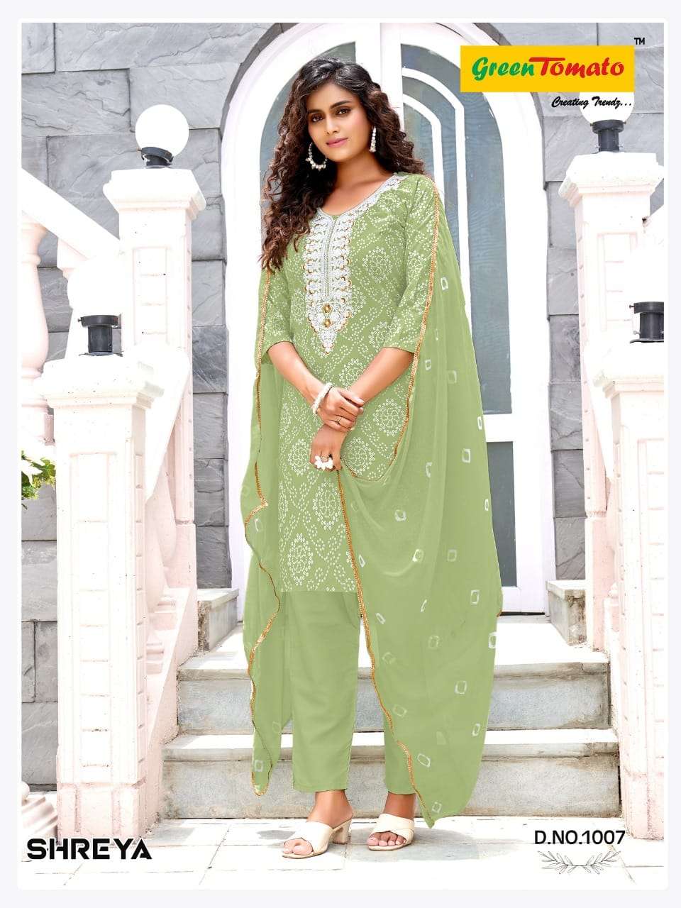 SHREYA BY GREEN TOMATO COTTON FABRIC PRINTED SALWAR SUITS 