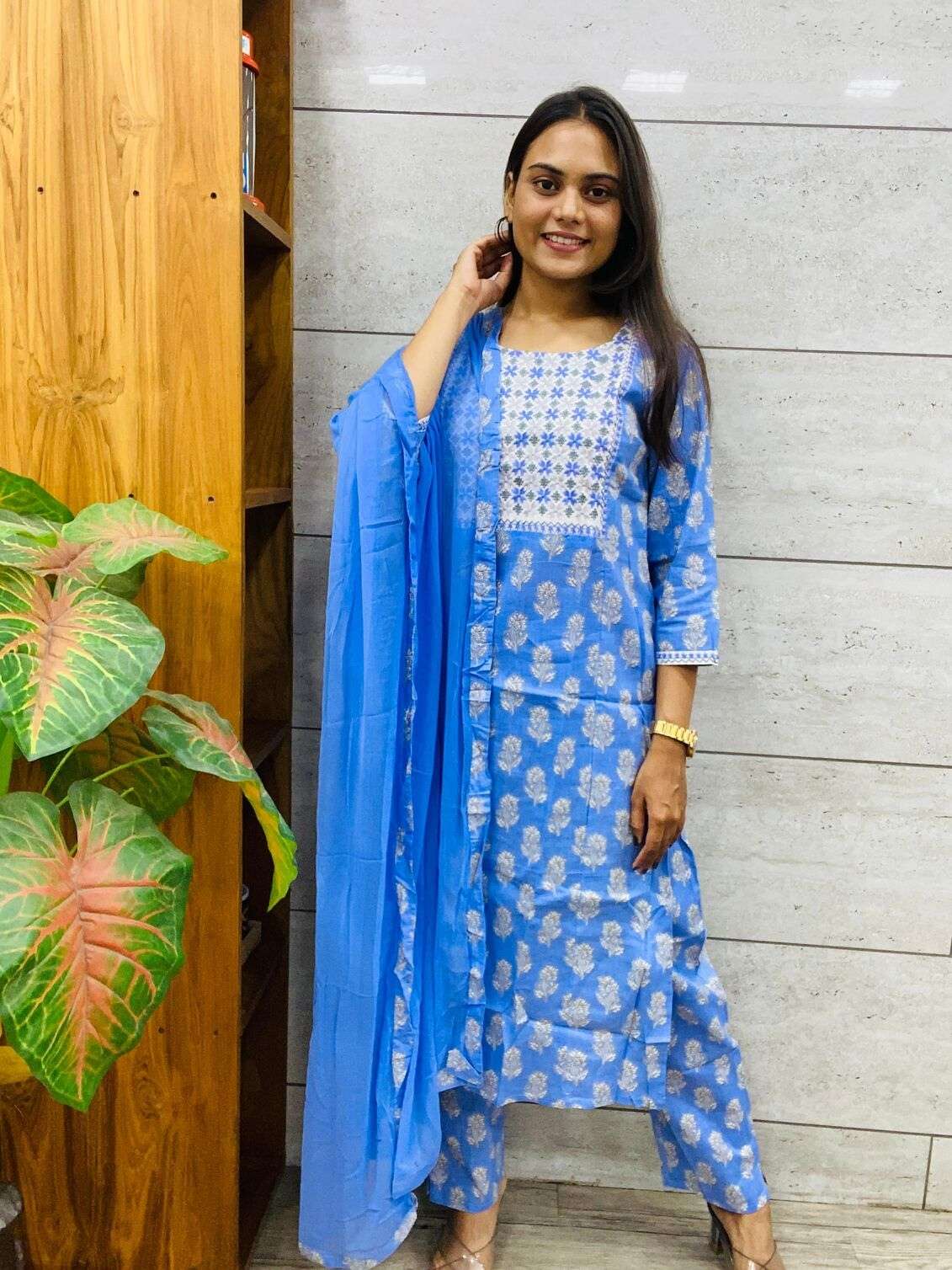 SKY BLUE COLOUR PURE COTTON READYMADE COLLECTION 