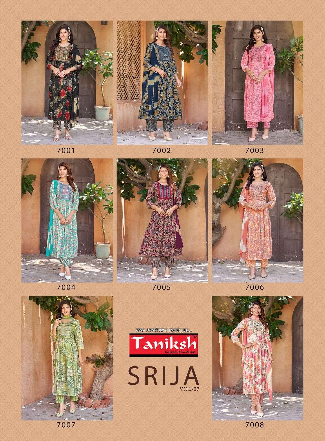 SRIJA VOL-7 PRINTED DESIGN EMBROIDERY WORK BY TANISHK