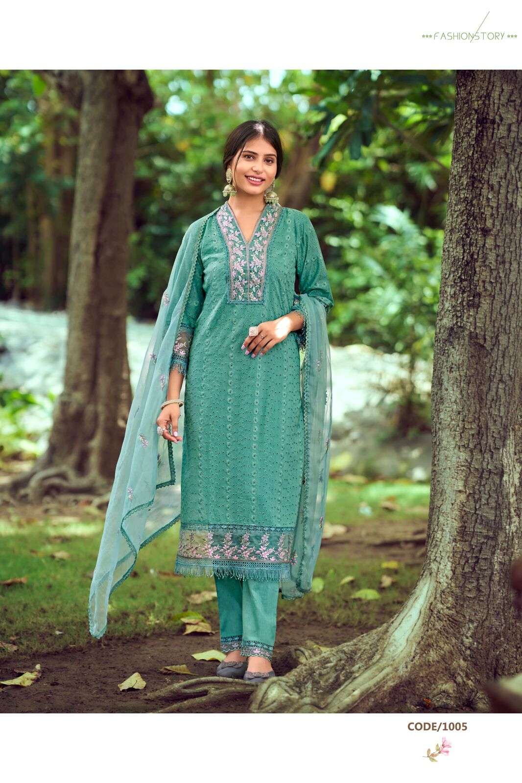SUMMER LOVE VOL-2 BY OSSM  COTTON 3 PCS FULL STICHED KURTI PANT DUPATTA