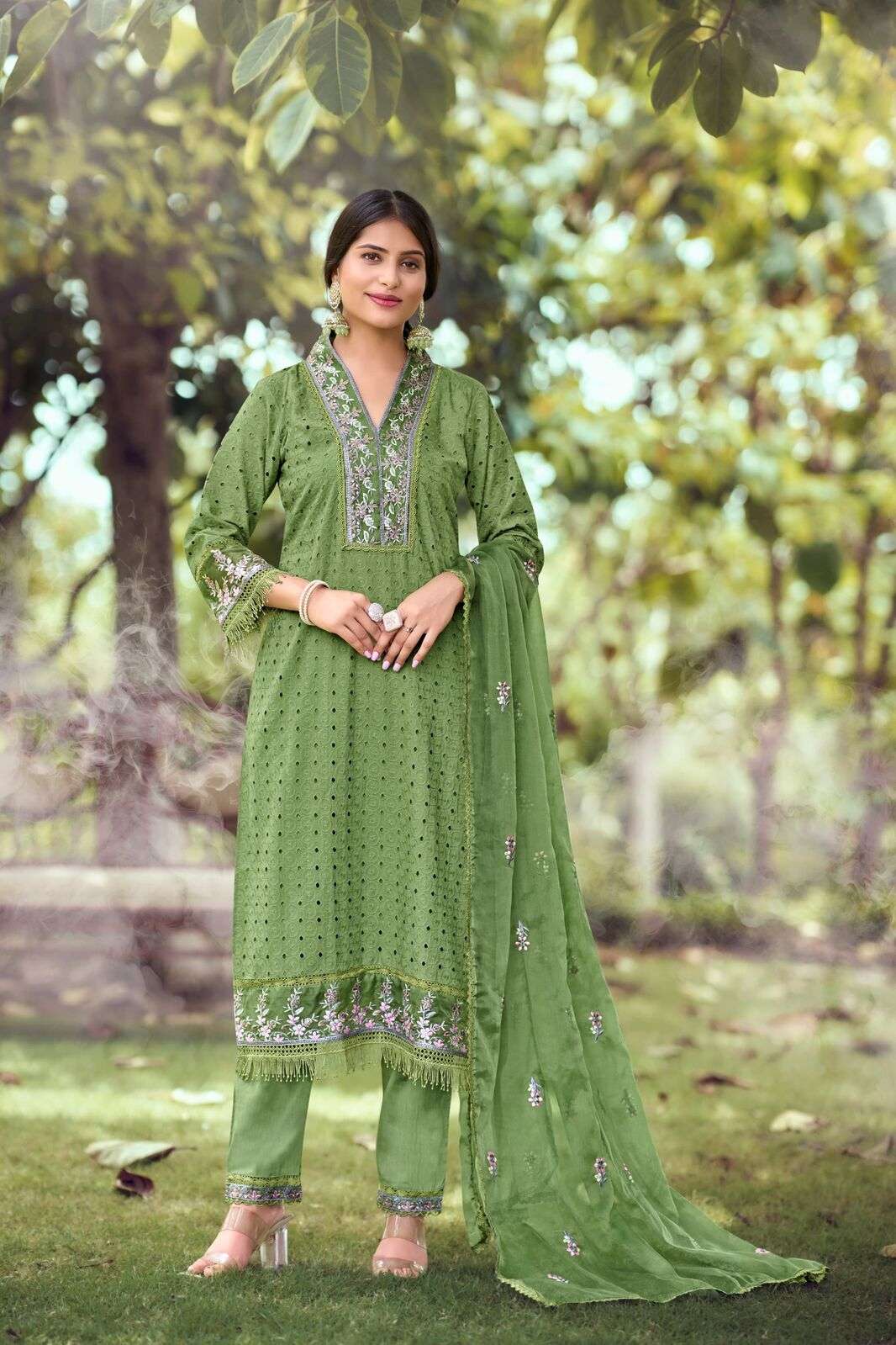 SUMMER LOVE VOL-2 BY OSSM  COTTON 3 PCS FULL STICHED KURTI PANT DUPATTA
