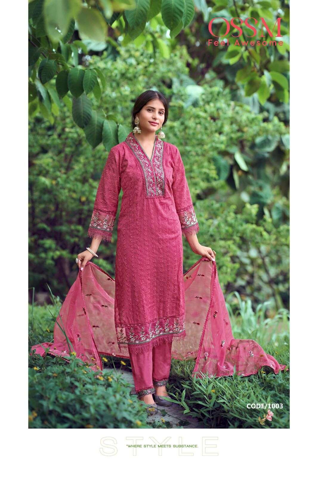 SUMMER LOVE VOL-2 BY OSSM  COTTON 3 PCS FULL STICHED KURTI PANT DUPATTA