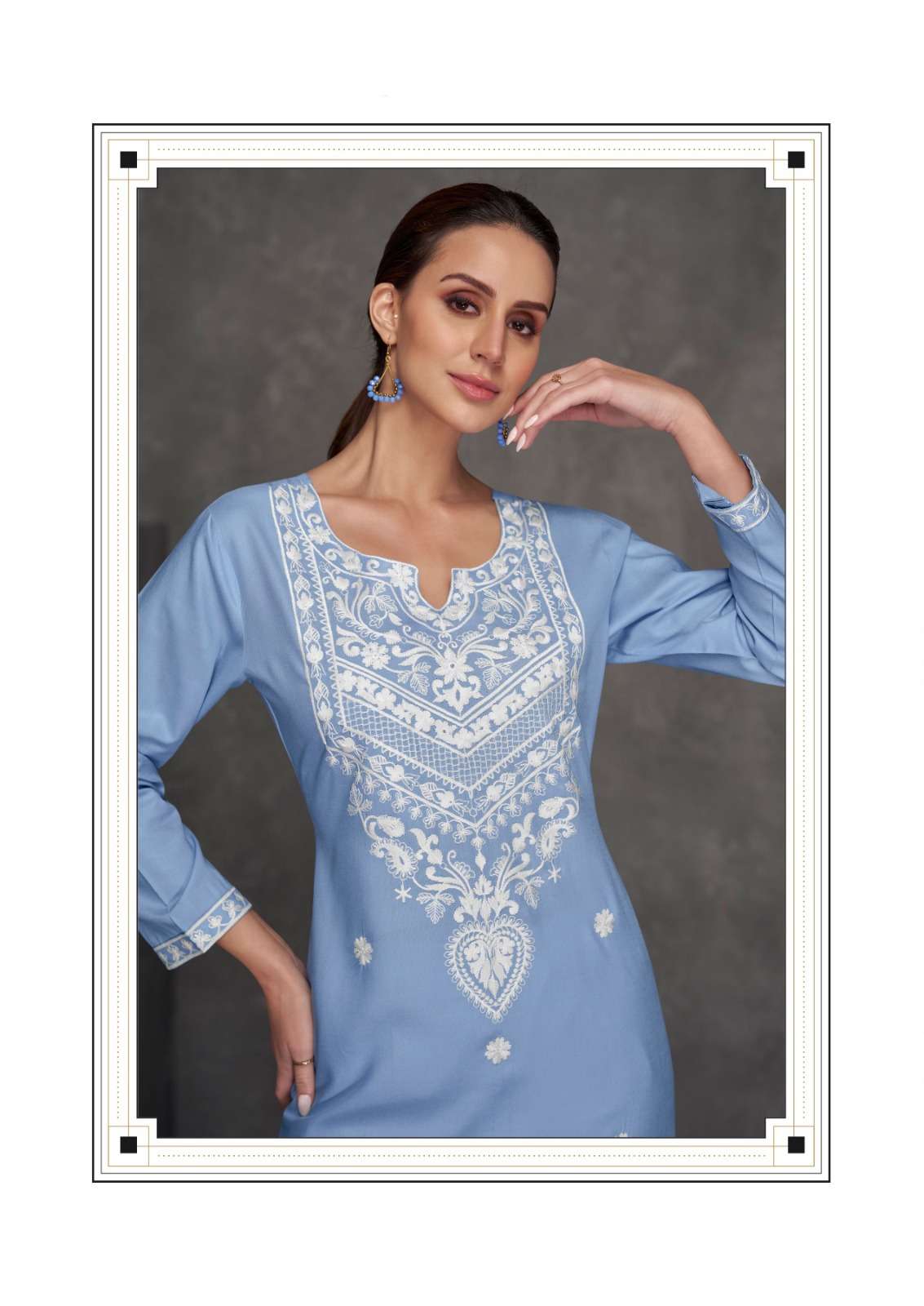 VM -1140 RH  PURE LAKHNAVI STYLISH KURTI WITH PANT