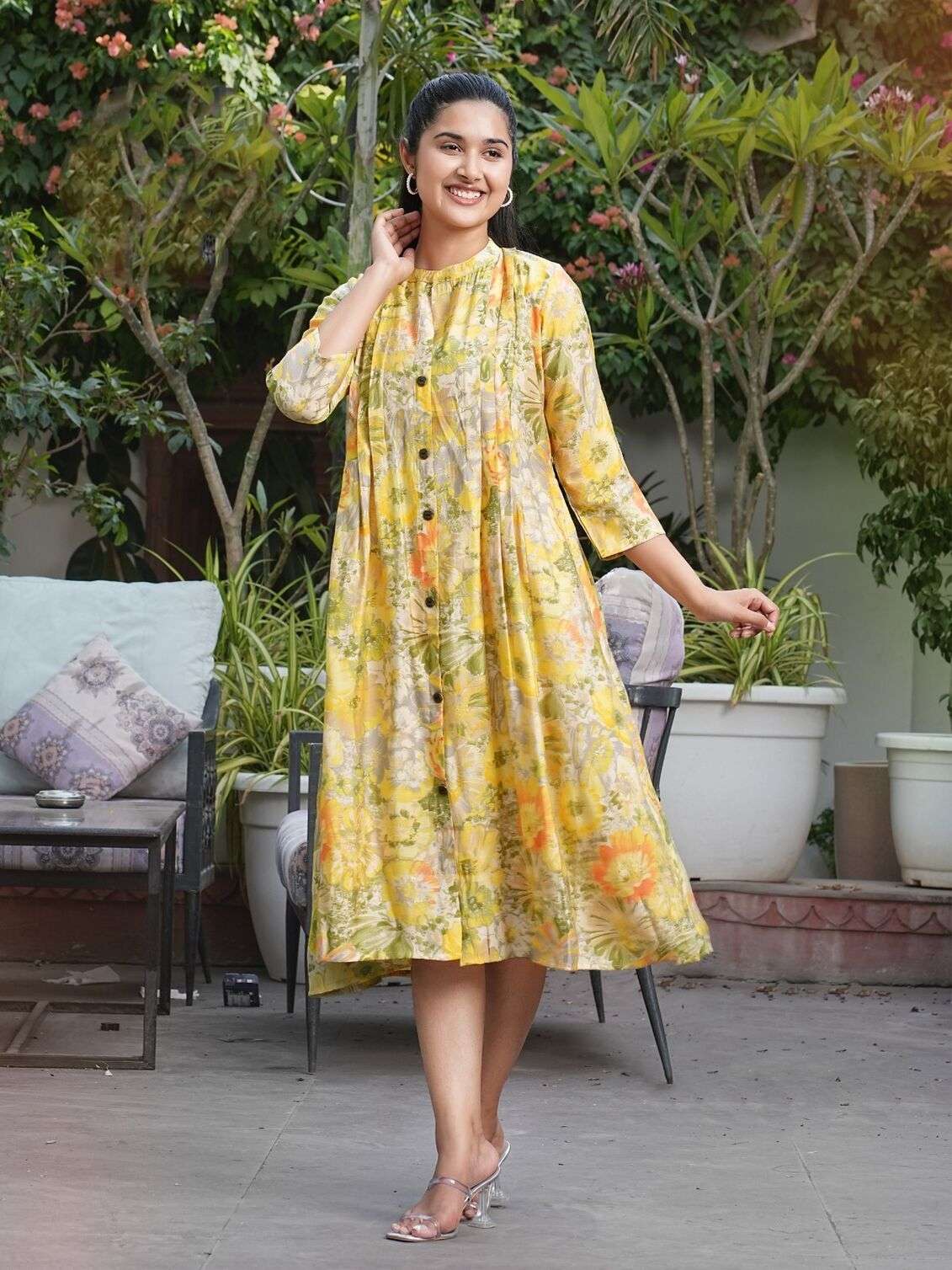 KK-02 ZR MODAL CHANDERI KNEE LENGTH ANARKALI GOWN STYLE 