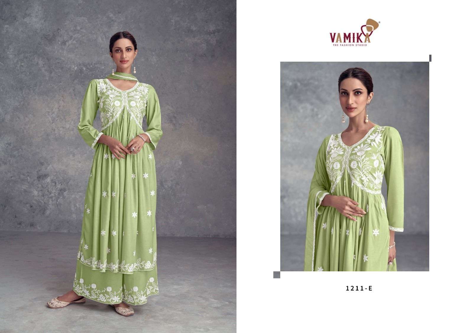 AADHIRA VOL-10 BY VAMIKA PURE RAYON HEAVY LAKHNAVI EMBROIDERY 3 PCS SET 