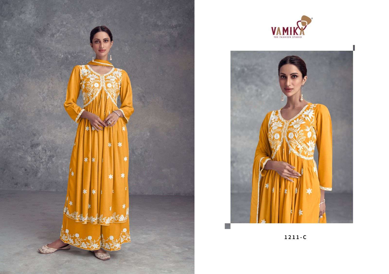 AADHIRA VOL-10 BY VAMIKA PURE RAYON HEAVY LAKHNAVI EMBROIDERY 3 PCS SET 
