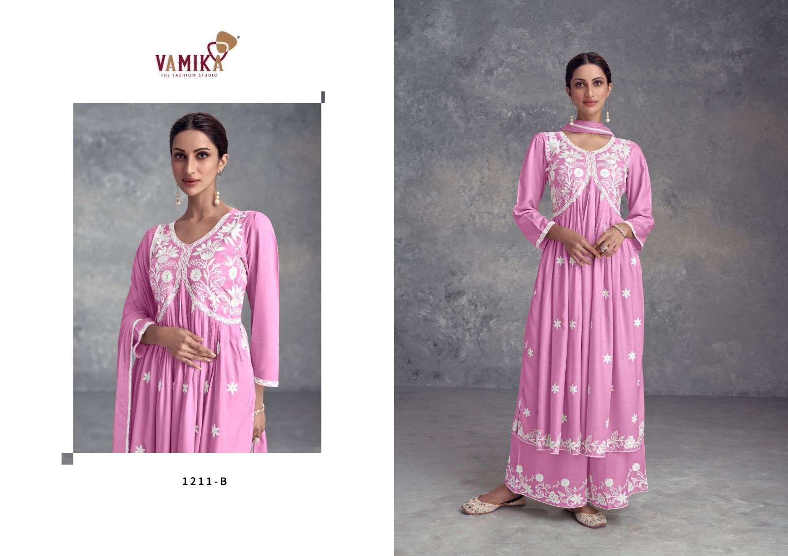 AADHIRA VOL-10 BY VAMIKA PURE RAYON HEAVY LAKHNAVI EMBROIDERY 3 PCS SET 