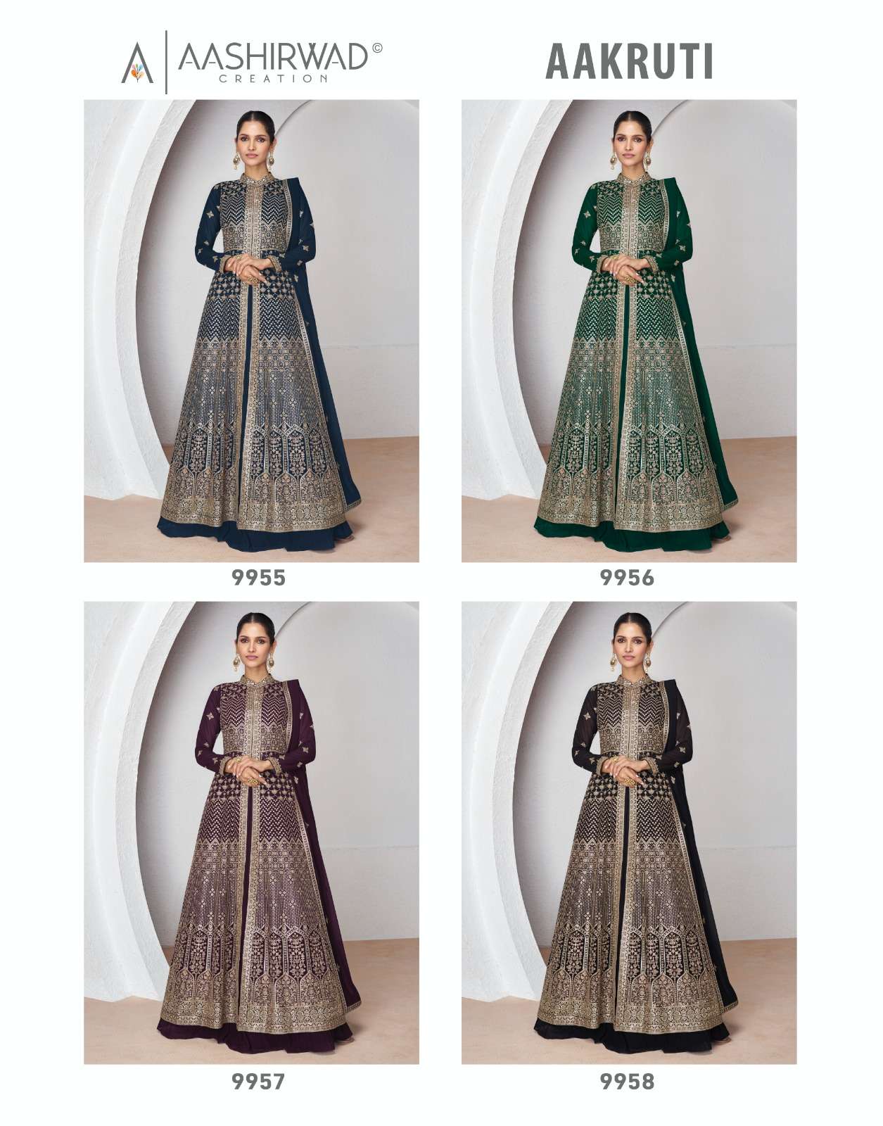 AAKRUTI BY AASHIRWAD CREATION REAL GEORGETTE ANARKALI DRESS WITH DUPATTA 