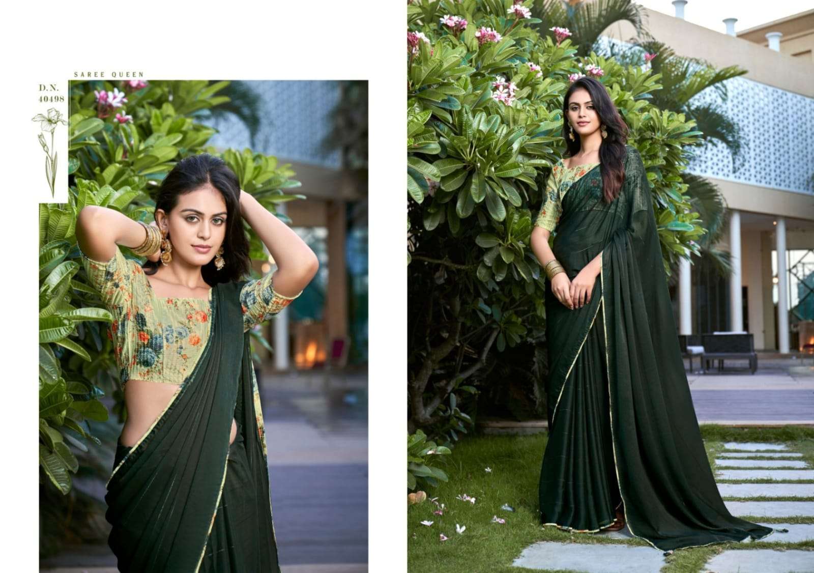 AARNA BY 5D DESIGNER CHIFFON FABRIC WITH DIGITAL WORK BLOUSE 