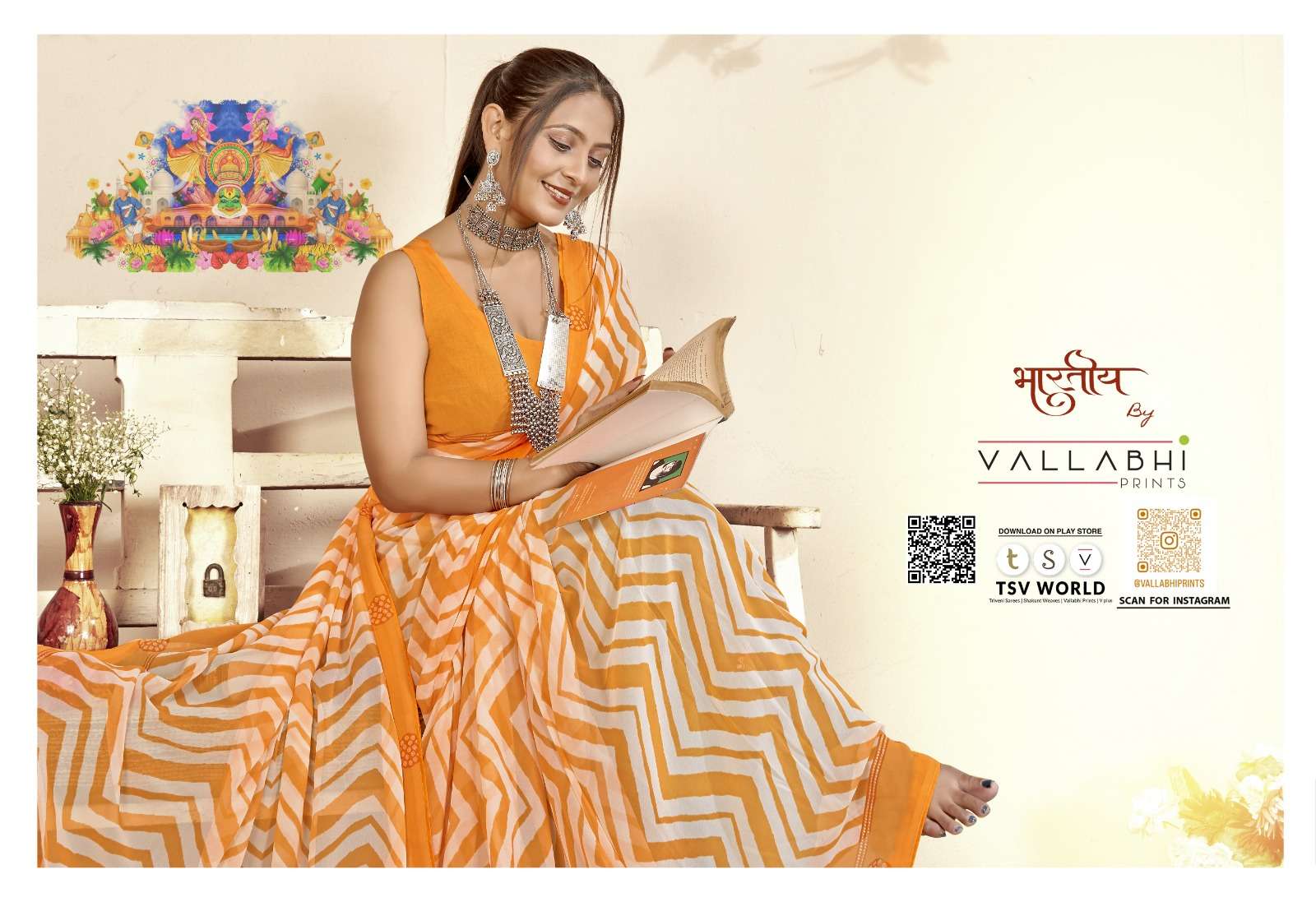 ABHINAYA BY VALLABHI GEORGETTE PRINT DAILY WEAR SAREES 