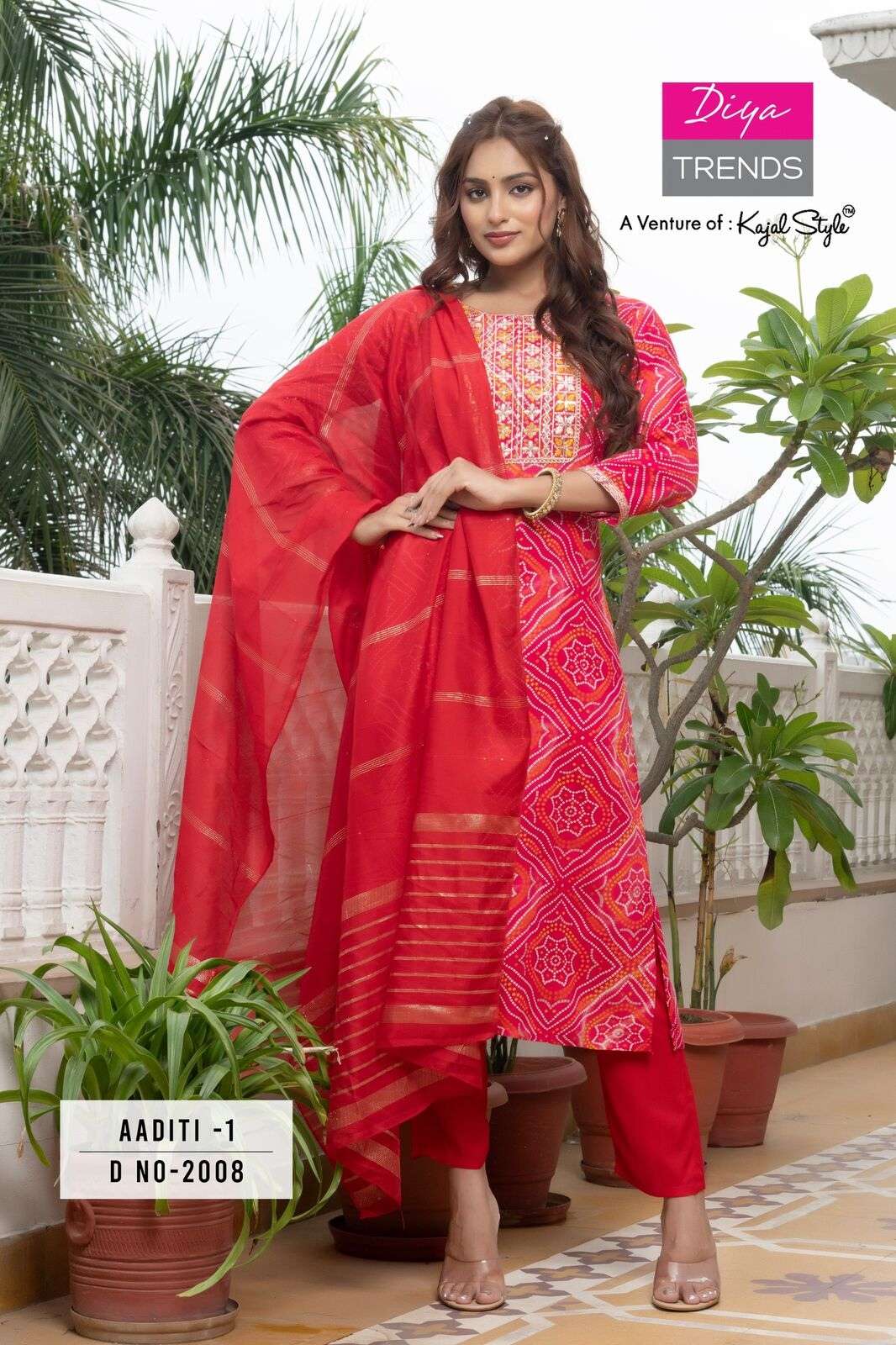ADITI VOL-1 BY DIYA TRENDS RAYON FABRIC STRAIGHT CUT KURTI PANT WITH DUPATTA 