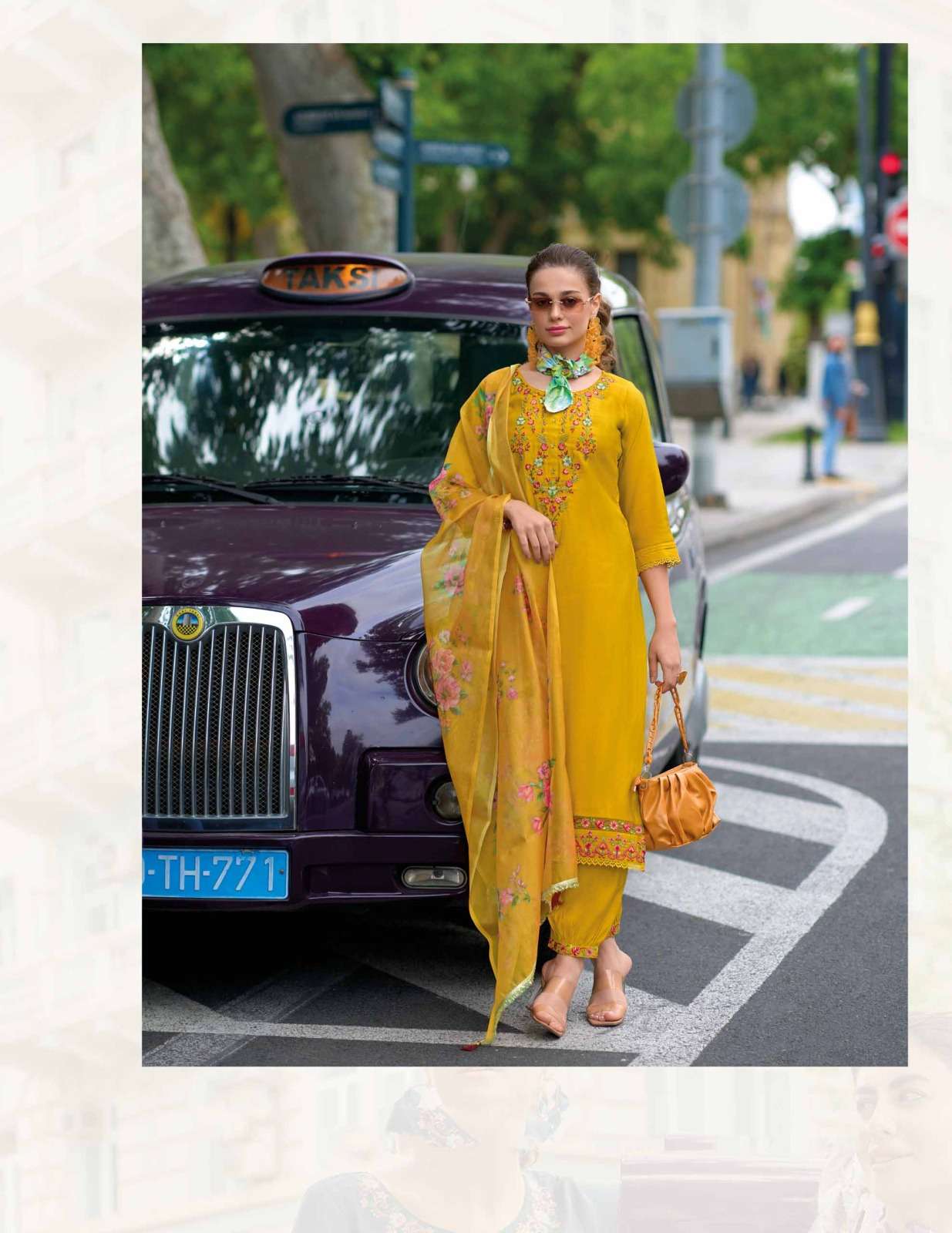 AF-20003 LL KURTI & AFGHANI STYLE BOTTOM WITH ORGANZA PRINT DUPATTA 