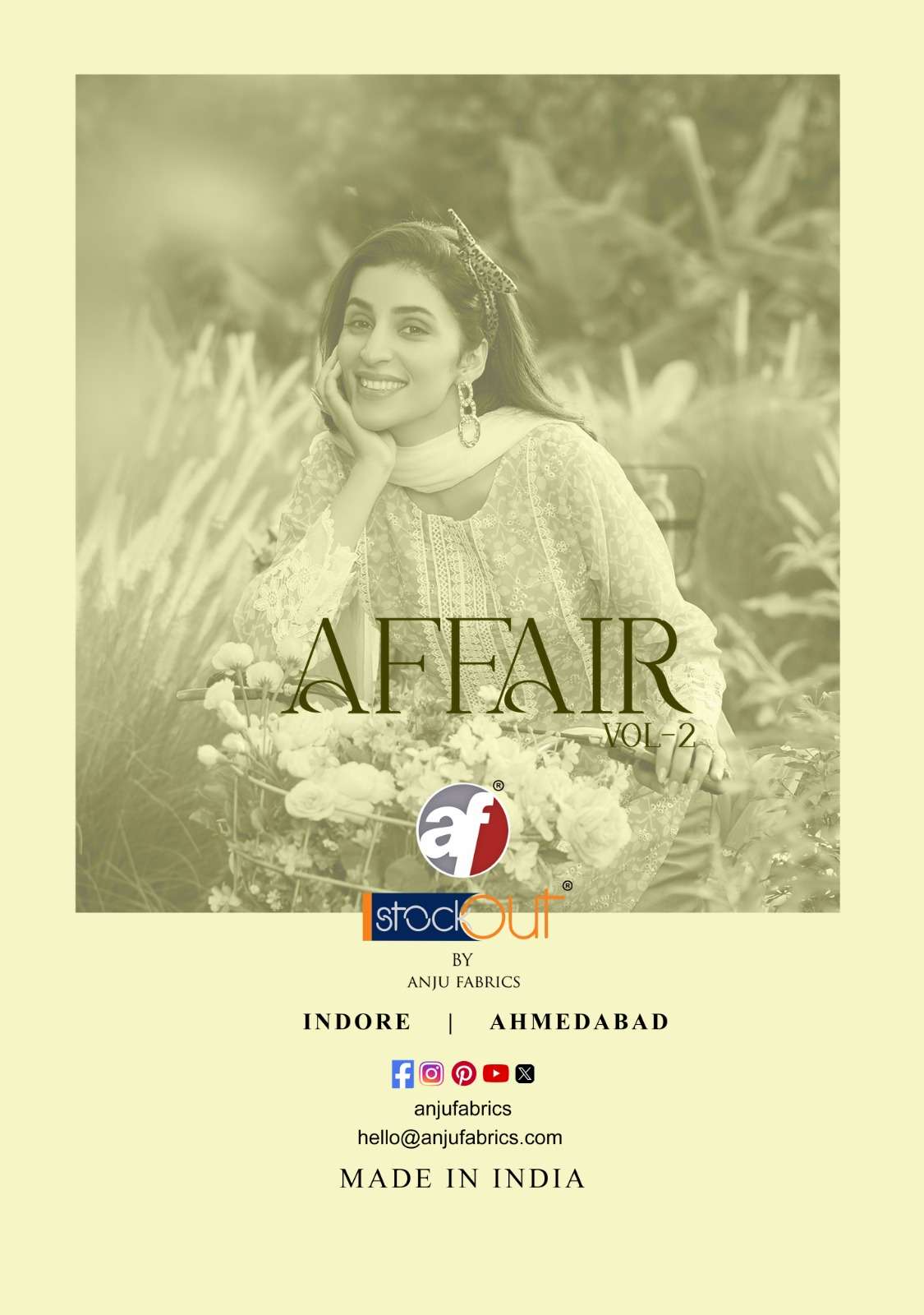 AFFAIR VOL-2 BY ANJU FABRICS PURE ORGANZA SCHIFFLI WITH DIGITAL PRINT 3 PCS SET 