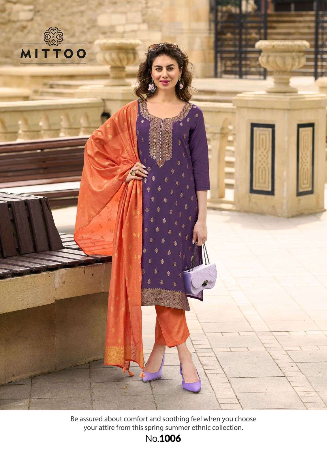 AFREEN BY MITTOO PURE MUSLIN JACQUARD THREAD HANDWORK 3 PCS SET