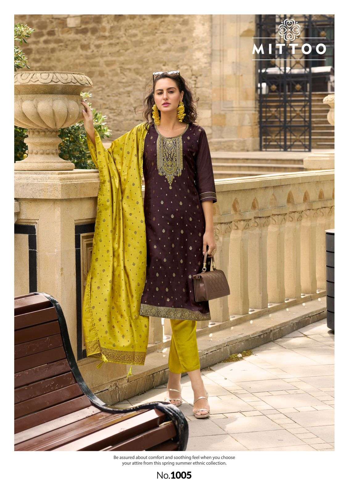 AFREEN BY MITTOO PURE MUSLIN JACQUARD THREAD HANDWORK 3 PCS SET