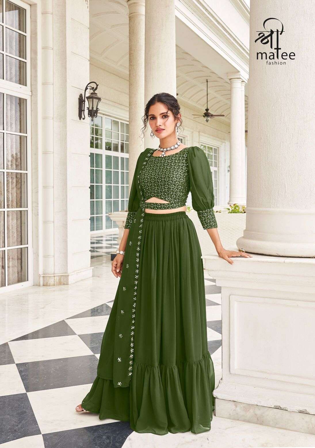 AMISHA BY SHREEMATEE FASHION WEDDING WEAR LEHENGA BLOUSE WITH DUPATTA 