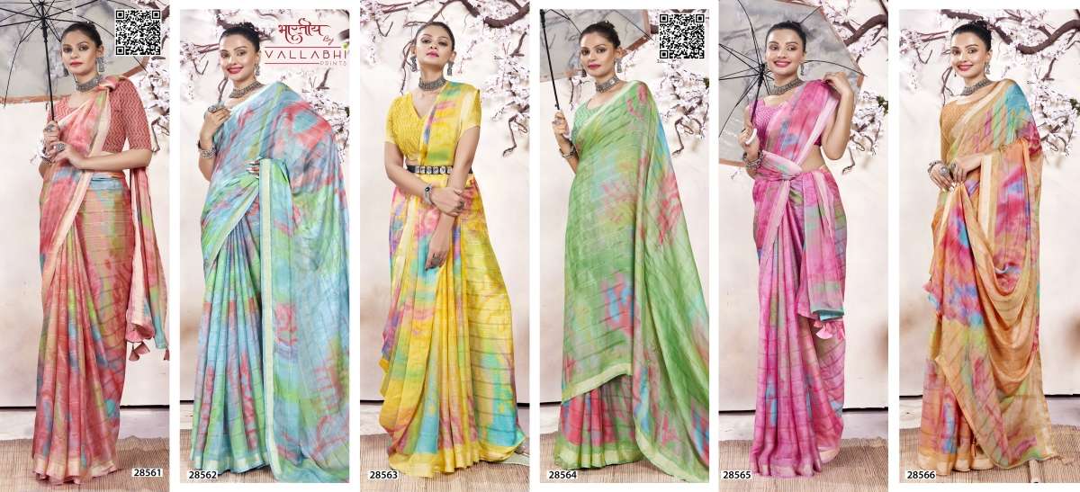 ARNAVI BY VALLABHI GEOREGETTE PRINTED CASUAL WEAR PRINTED SAREES 