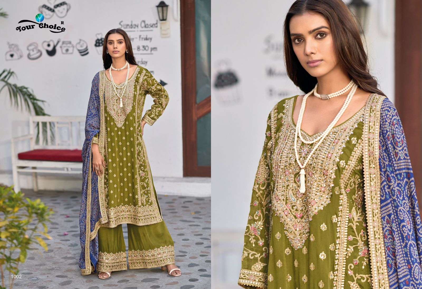 BANDHEJ BY YOUR CHOICE REAL CHINON SHARARA WITH DUPATTA 