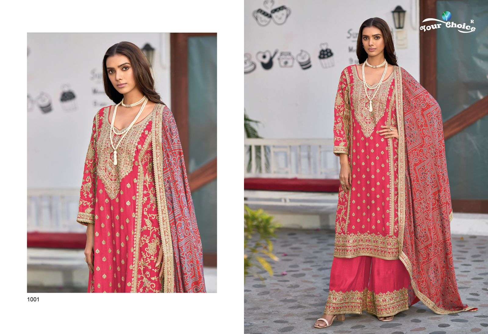 BANDHEJ BY YOUR CHOICE REAL CHINON SHARARA WITH DUPATTA 