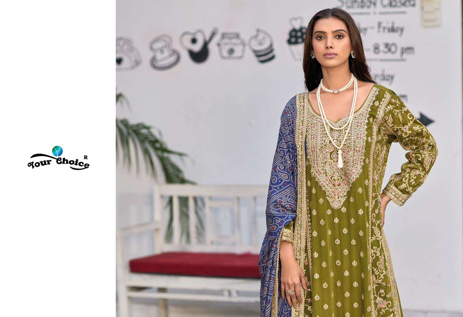 BANDHEJ BY YOUR CHOICE REAL CHINON SHARARA WITH DUPATTA 