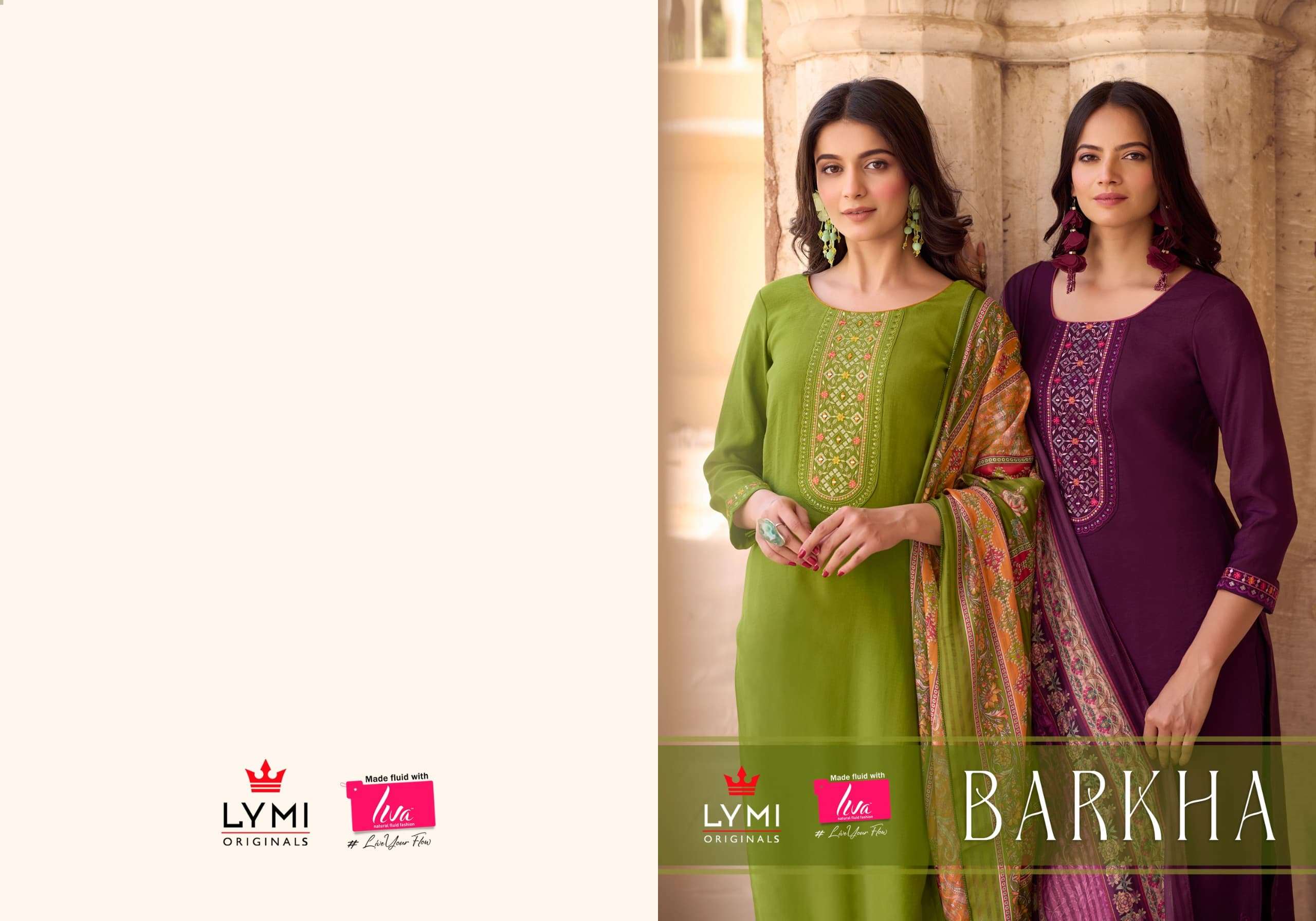 BARKHA BY LYMI FANCY EMBROIDERY WORK 3 PCS KURTI PANT WITH DUPATTA 
