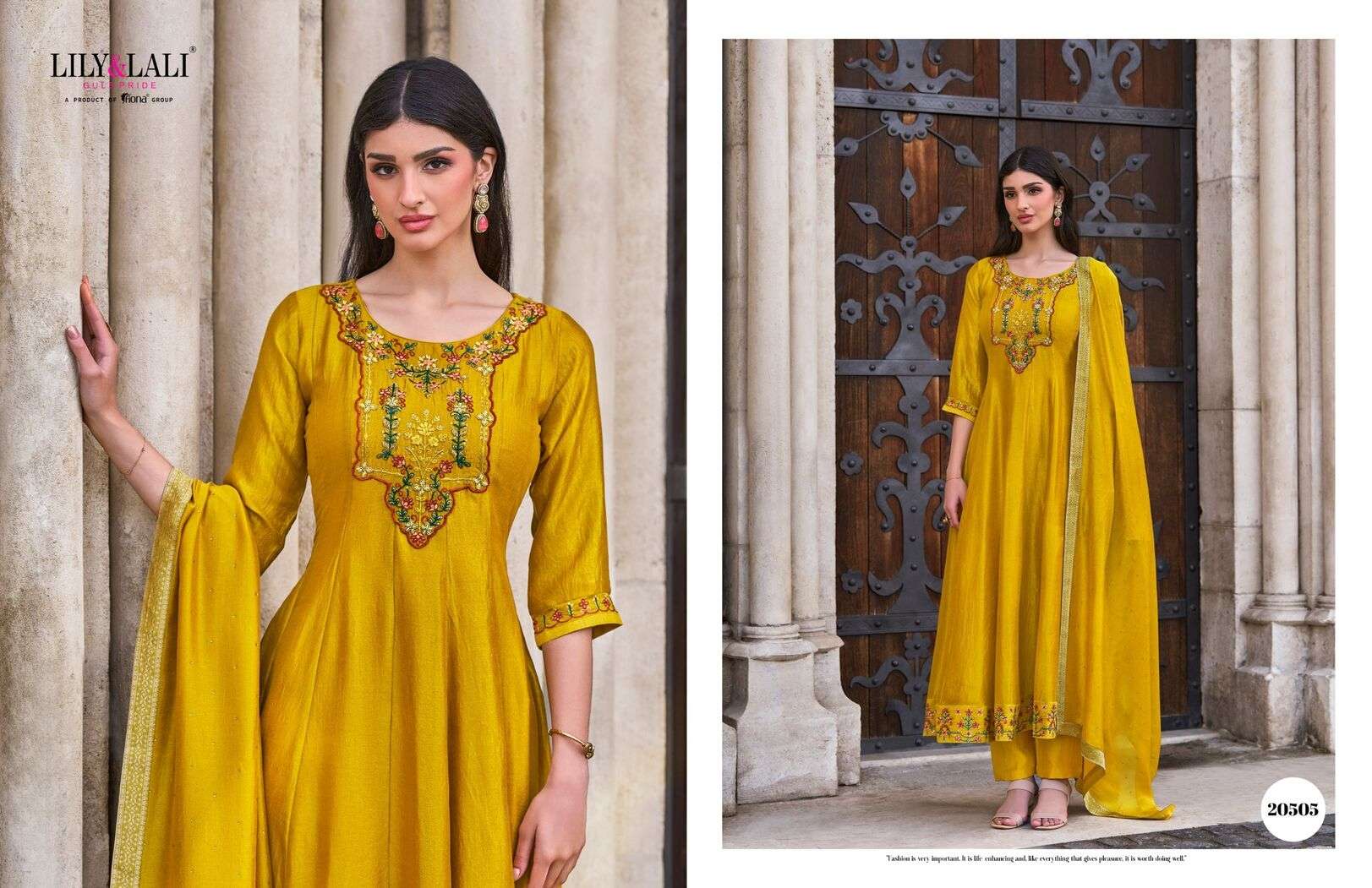 BIBBOJAAN BY LILY & LALI VICHITRA SILK EMBROIDERY KURTI PANT WITH DUPATTA IN ANARKALI STYLE 