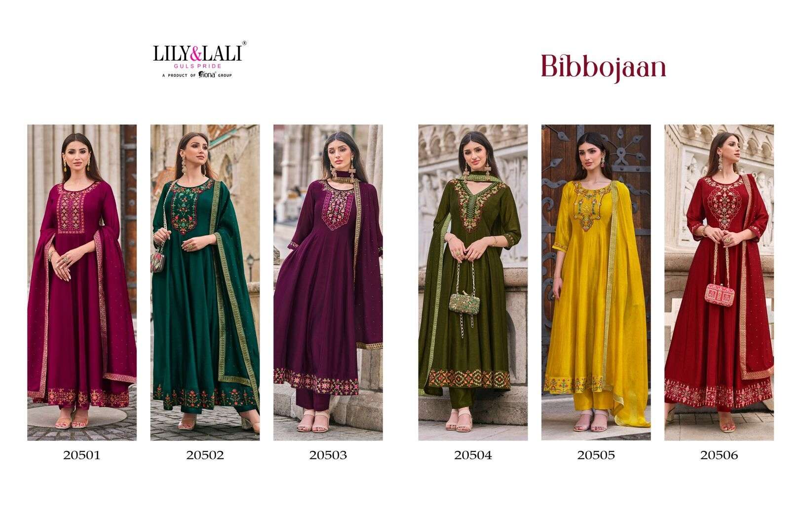 BIBBOJAAN BY LILY & LALI VICHITRA SILK EMBROIDERY KURTI PANT WITH DUPATTA IN ANARKALI STYLE 