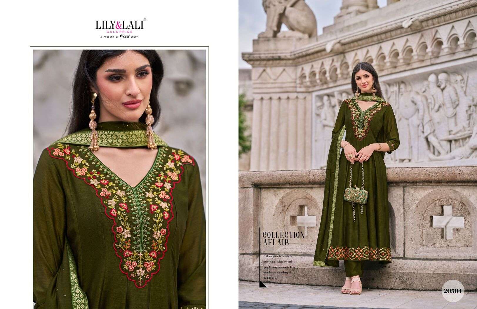 BIBBOJAAN BY LILY & LALI VICHITRA SILK EMBROIDERY KURTI PANT WITH DUPATTA IN ANARKALI STYLE 