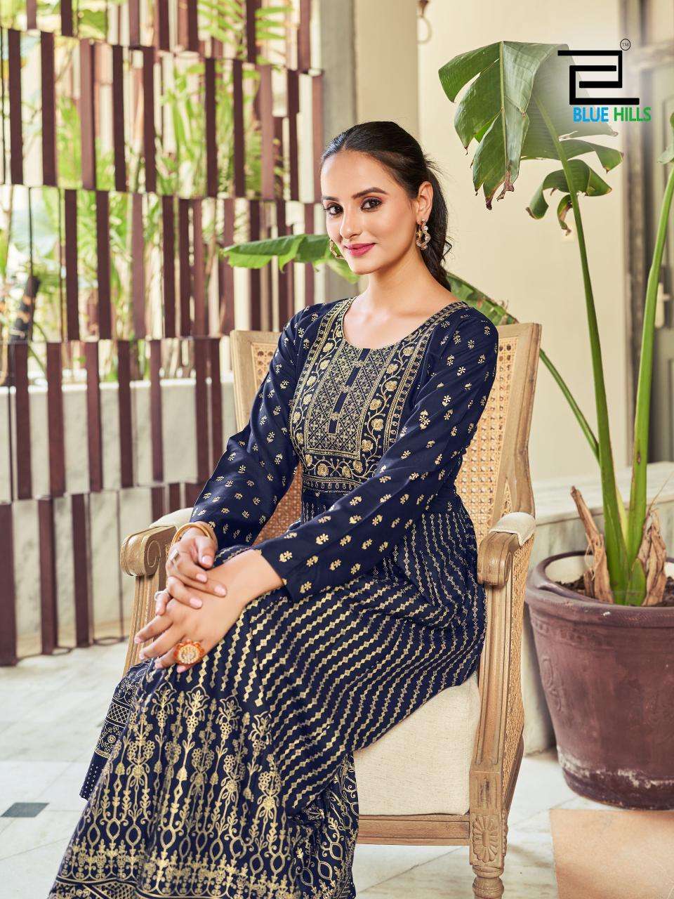 BLUE HILLS PRESENTS INAYA ANARKALI GOWN WITH CLASSIC NECK EMBROIDERY WORK 