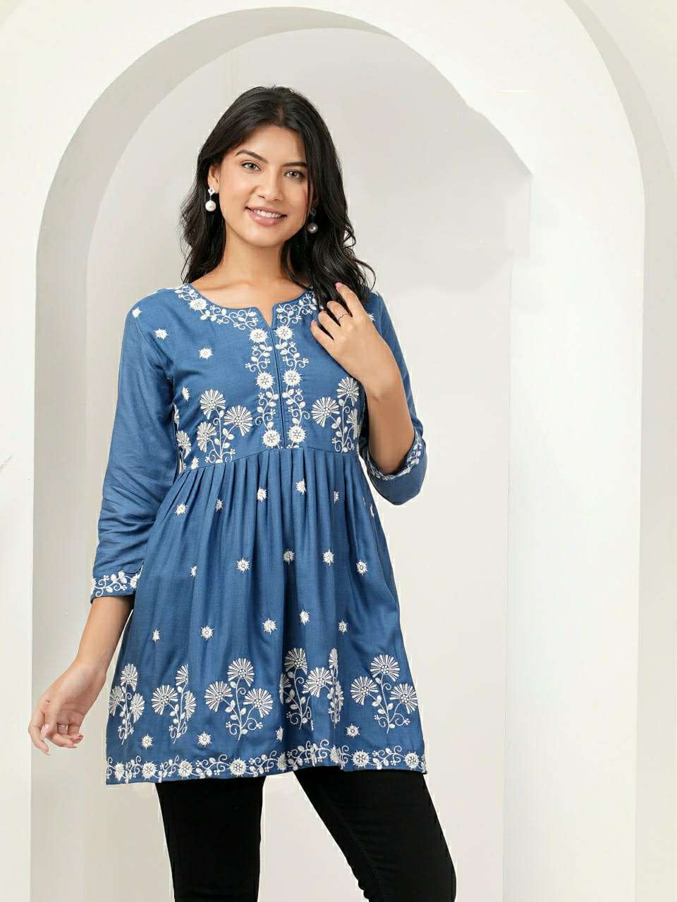 BN-01 KK RAYON WORK BEAUTIFUL SHORT TUNICS 