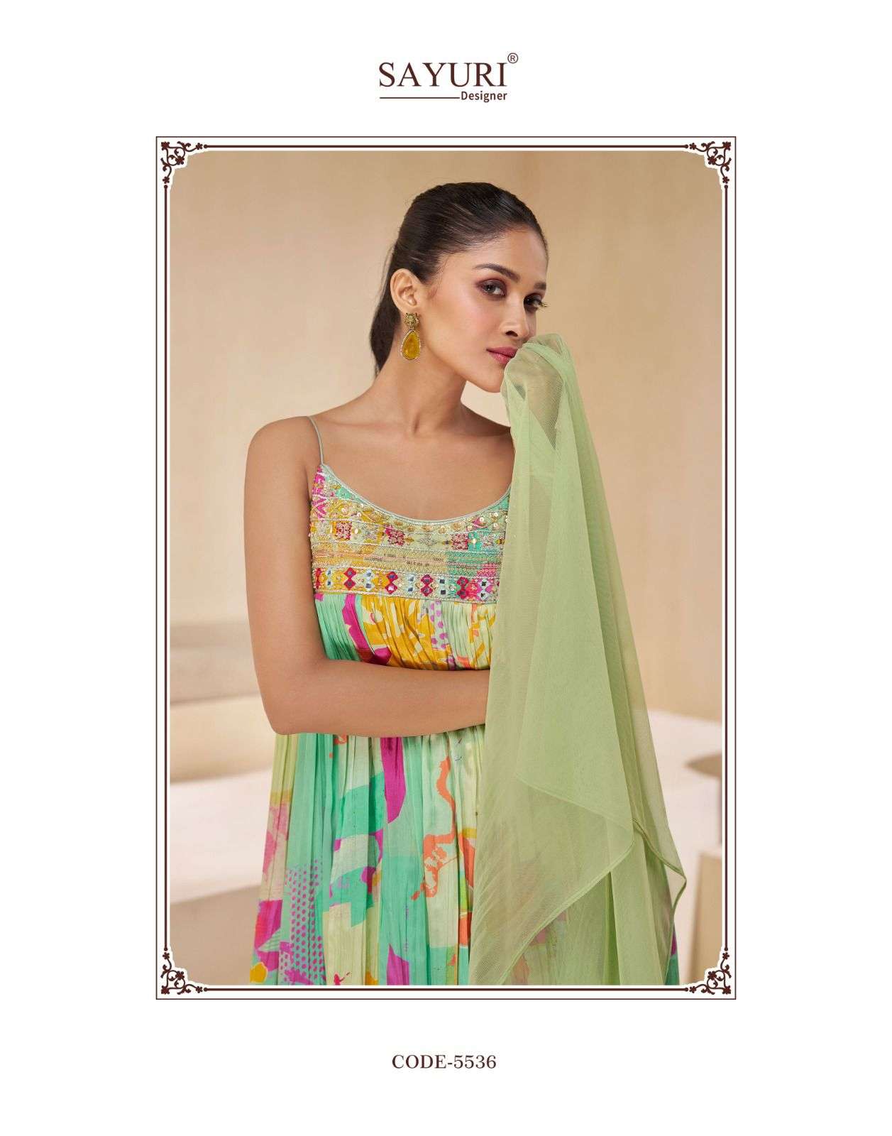 CHAKORI BY SAYURI DESIGNER REAL CHINON SILK EMBROIDERY WORK KURTI PLAZO WITH DUPATTA
