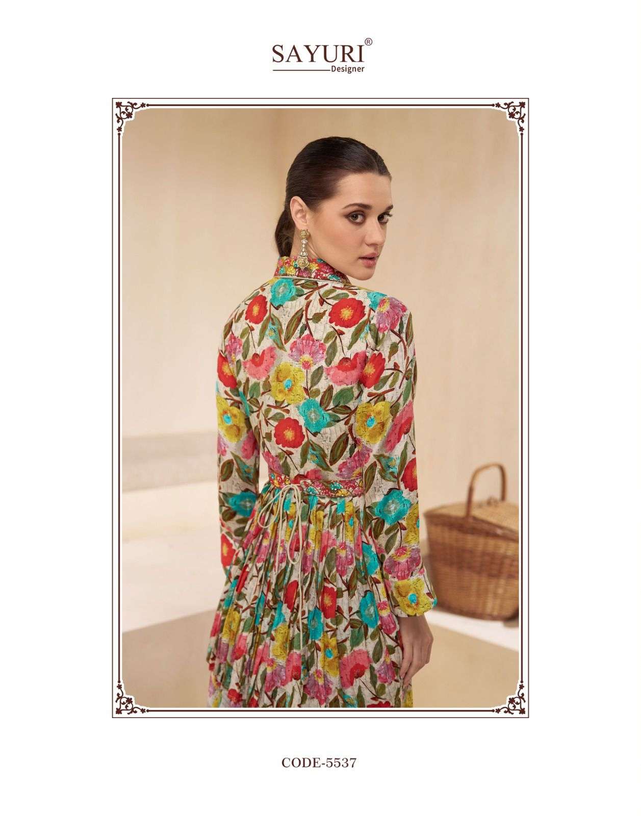CHAKORI BY SAYURI DESIGNER REAL CHINON SILK EMBROIDERY WORK KURTI PLAZO WITH DUPATTA