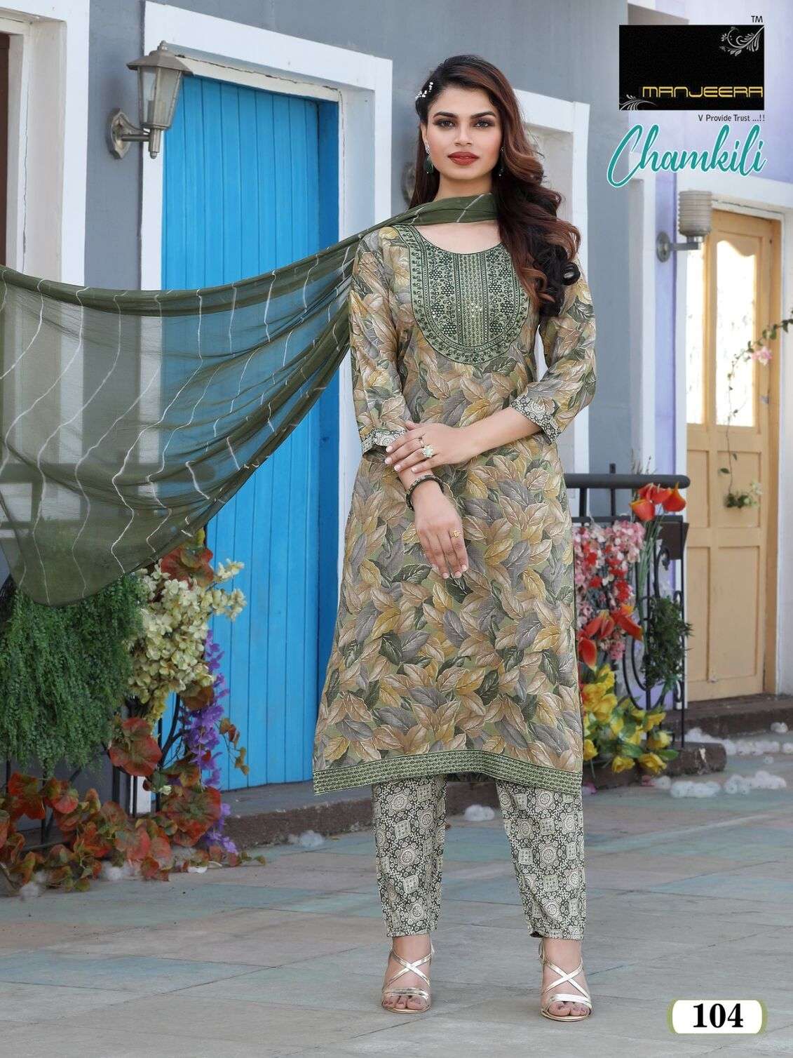 CHAMKILI BY MANJEERA CAPSULE PRINT & DAMAN WORK WITH SHIBORI DUPATTA 