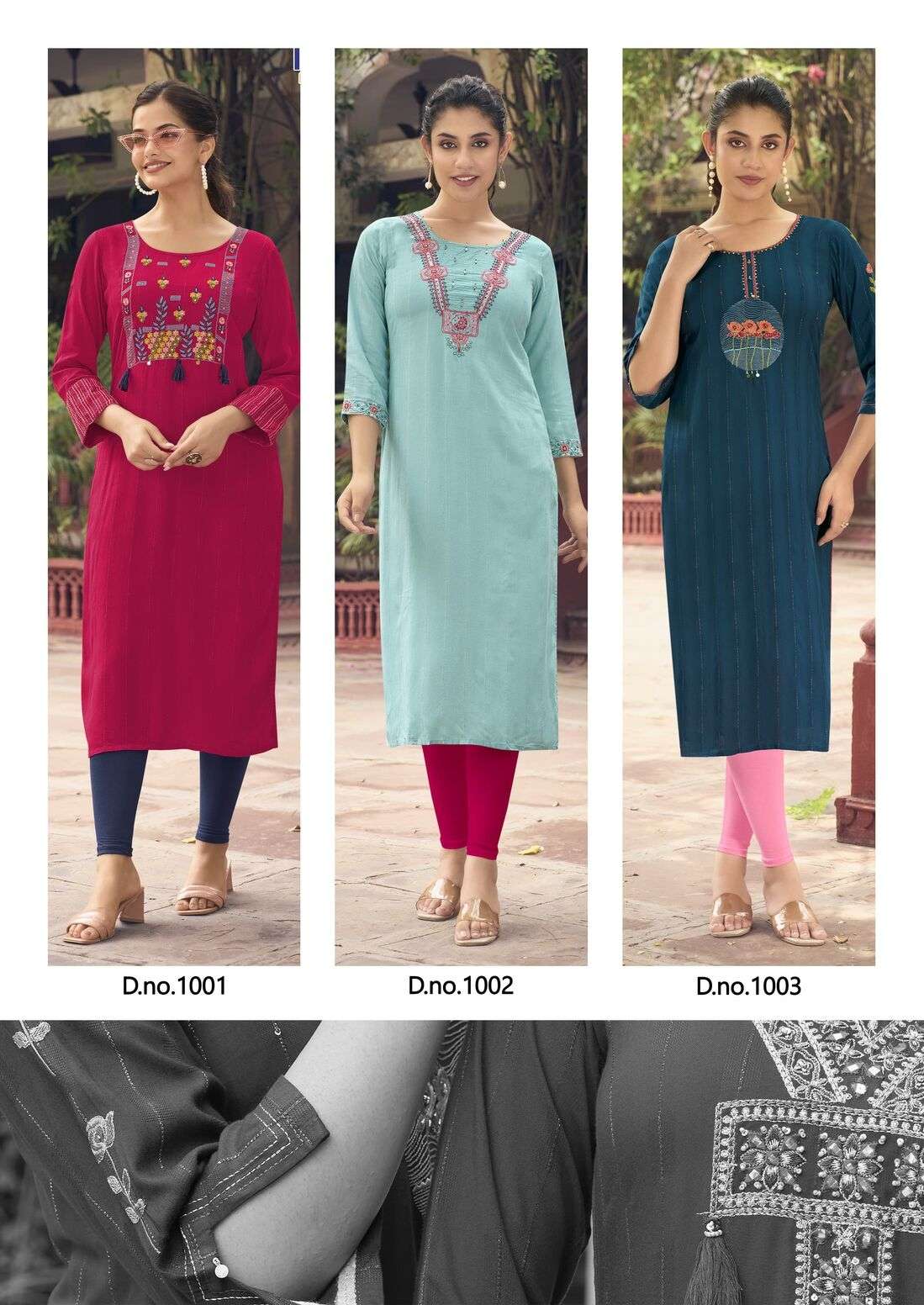 CHARVEE BY KARISSA HEAVY RAYON THREAD HANDWORK KURTI 