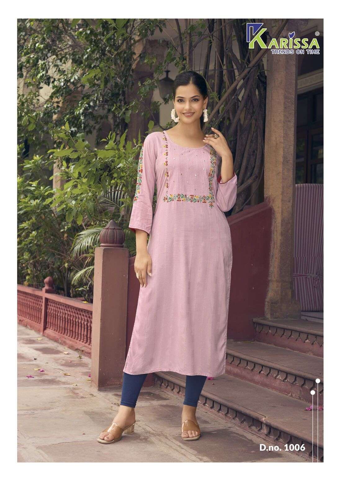 CHARVEE BY KARISSA HEAVY RAYON THREAD HANDWORK KURTI 